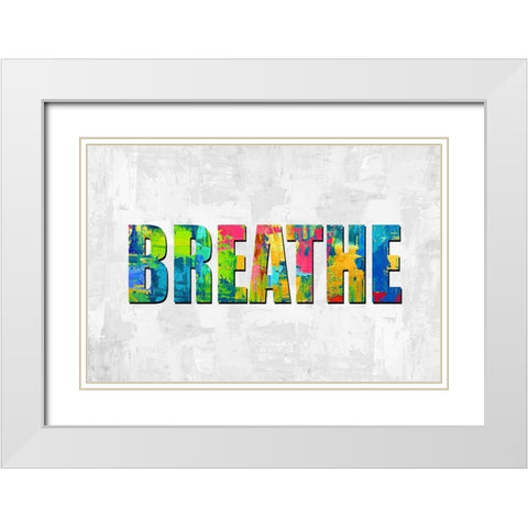 Breathe in Color White Modern Wood Framed Art Print with Double Matting by MacDowell, Jamie