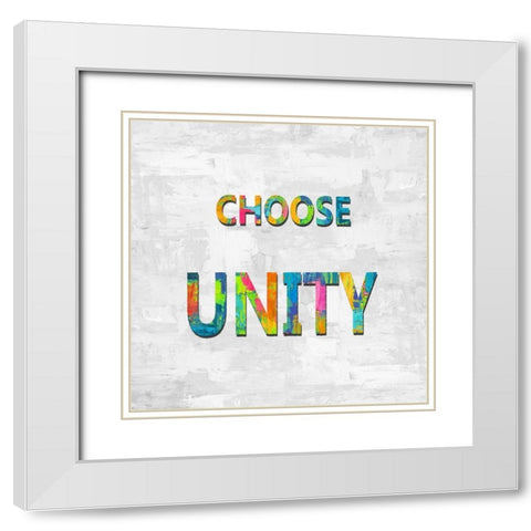 Choose Unity in Color White Modern Wood Framed Art Print with Double Matting by MacDowell, Jamie