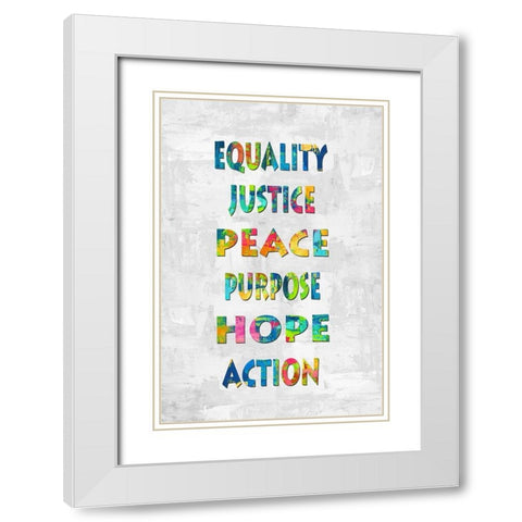 Equality Justice in Color White Modern Wood Framed Art Print with Double Matting by MacDowell, Jamie