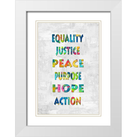 Equality Justice in Color White Modern Wood Framed Art Print with Double Matting by MacDowell, Jamie