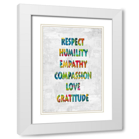 Respect Humility in Color White Modern Wood Framed Art Print with Double Matting by MacDowell, Jamie