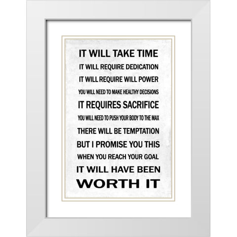 Worth It  White Modern Wood Framed Art Print with Double Matting by MacDowell, Jamie