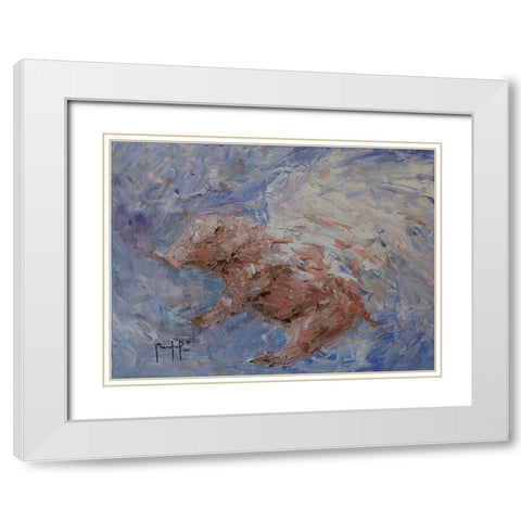 Heavenly Pig White Modern Wood Framed Art Print with Double Matting by Foster, Joseph Marshal