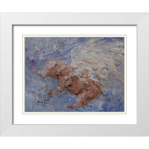 Heavenly Pig White Modern Wood Framed Art Print with Double Matting by Foster, Joseph Marshal