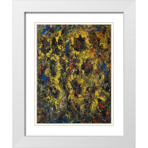 Sunflowers White Modern Wood Framed Art Print with Double Matting by Foster, Joseph Marshal