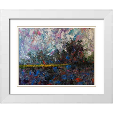 Golden Pond White Modern Wood Framed Art Print with Double Matting by Foster, Joseph Marshal