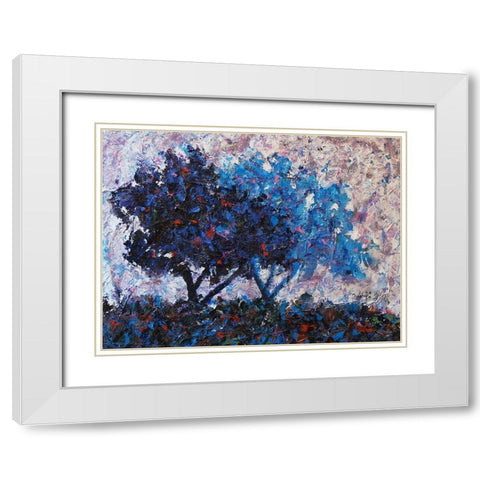 Blue Trees White Modern Wood Framed Art Print with Double Matting by Foster, Joseph Marshal