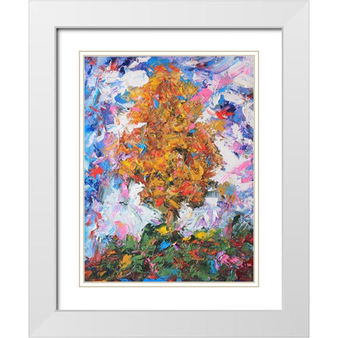 Orange Tree II White Modern Wood Framed Art Print with Double Matting by Foster, Joseph Marshal