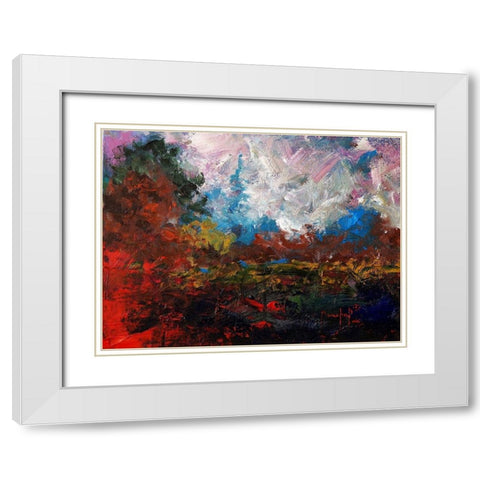 Burnt Orange Landscape White Modern Wood Framed Art Print with Double Matting by Foster, Joseph Marshal