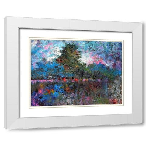 Blue Landscape White Modern Wood Framed Art Print with Double Matting by Foster, Joseph Marshal