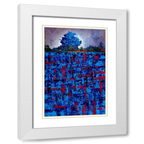 Blue Daze White Modern Wood Framed Art Print with Double Matting by Foster, Joseph Marshal