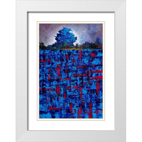 Blue Daze White Modern Wood Framed Art Print with Double Matting by Foster, Joseph Marshal