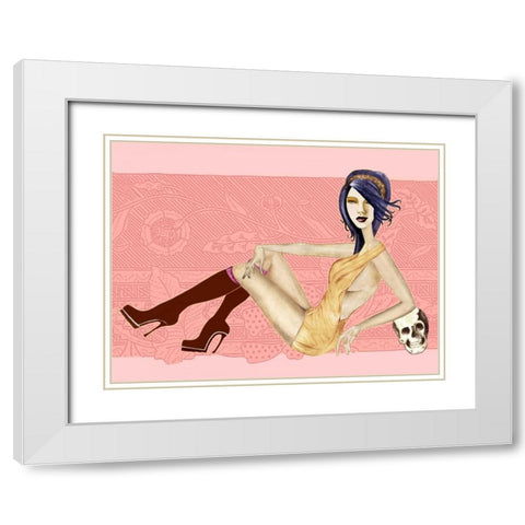 Boots White Modern Wood Framed Art Print with Double Matting by Goddess, Jami