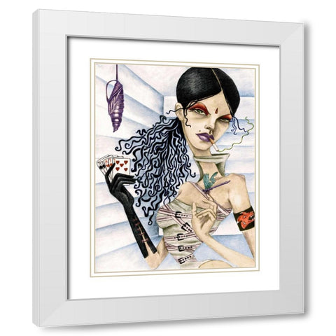 Cassandra White Modern Wood Framed Art Print with Double Matting by Goddess, Jami