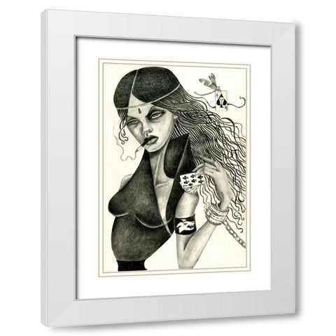 Cassandra II (Drawing) White Modern Wood Framed Art Print with Double Matting by Goddess, Jami