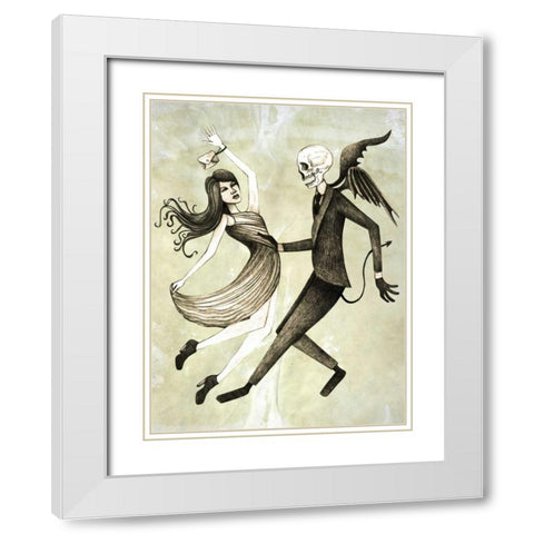Dance White Modern Wood Framed Art Print with Double Matting by Goddess, Jami