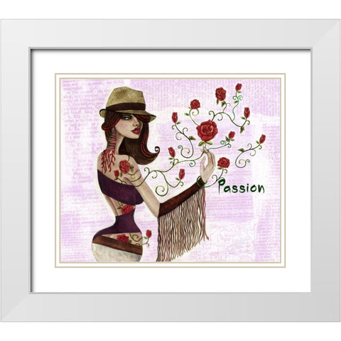 Diablo White Modern Wood Framed Art Print with Double Matting by Goddess, Jami