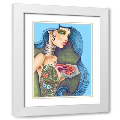 Heart White Modern Wood Framed Art Print with Double Matting by Goddess, Jami