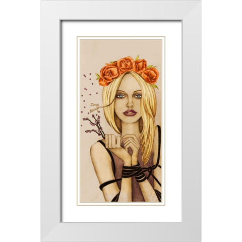 Inner Beauty White Modern Wood Framed Art Print with Double Matting by Goddess, Jami