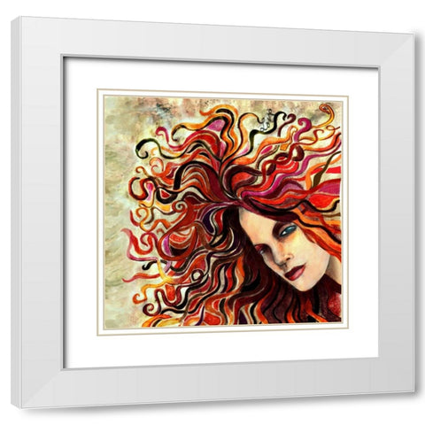 Lauren White Modern Wood Framed Art Print with Double Matting by Goddess, Jami