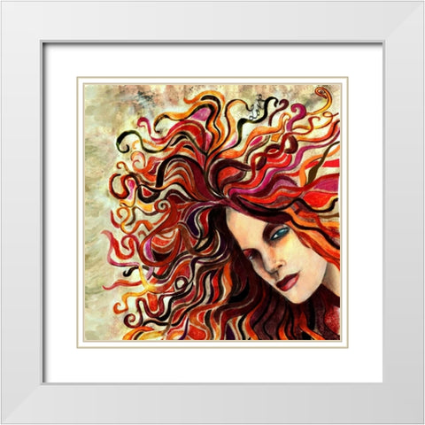 Lauren White Modern Wood Framed Art Print with Double Matting by Goddess, Jami