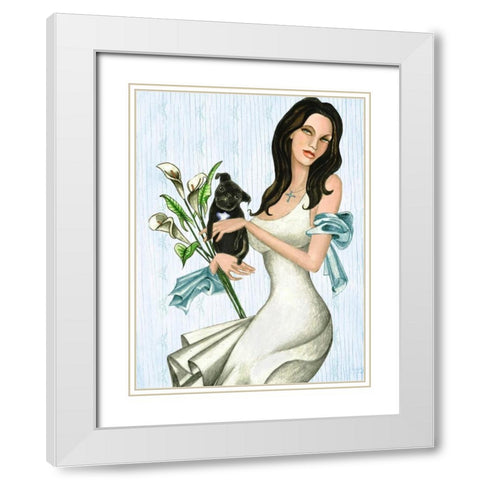 Maria and Lulu White Modern Wood Framed Art Print with Double Matting by Goddess, Jami