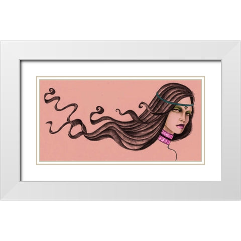 Pink Soul I White Modern Wood Framed Art Print with Double Matting by Goddess, Jami