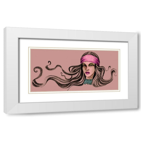 Pink Soul II White Modern Wood Framed Art Print with Double Matting by Goddess, Jami