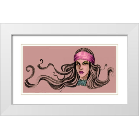 Pink Soul II White Modern Wood Framed Art Print with Double Matting by Goddess, Jami