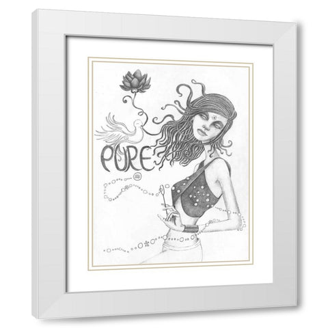 Pure (Drawing) White Modern Wood Framed Art Print with Double Matting by Goddess, Jami