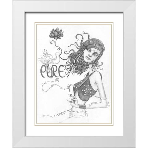 Pure (Drawing) White Modern Wood Framed Art Print with Double Matting by Goddess, Jami