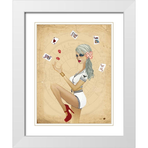 Viva Las Vegas White Modern Wood Framed Art Print with Double Matting by Goddess, Jami