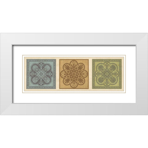 Classical Tiles I White Modern Wood Framed Art Print with Double Matting by Oliver, Jenny