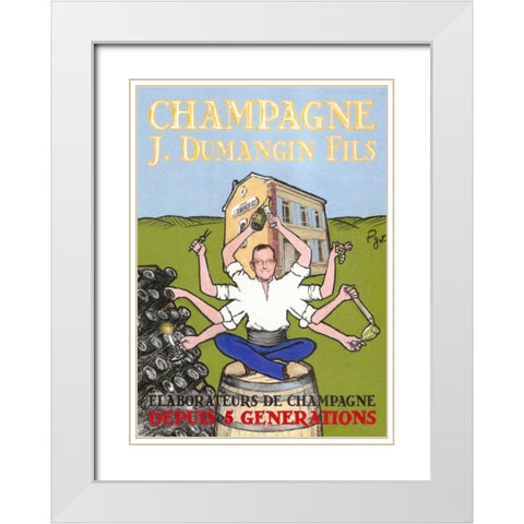 Yogi White Modern Wood Framed Art Print with Double Matting by Got, Jean-Pierre