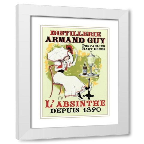 La Dame a l ombrelle White Modern Wood Framed Art Print with Double Matting by Got, Jean-Pierre