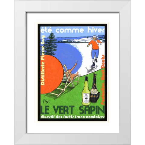 Ete comme Hiver White Modern Wood Framed Art Print with Double Matting by Got, Jean-Pierre