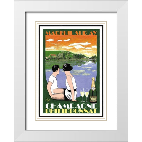 Reflexion White Modern Wood Framed Art Print with Double Matting by Got, Jean-Pierre