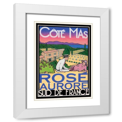 Rose Aurore White Modern Wood Framed Art Print with Double Matting by Got, Jean-Pierre