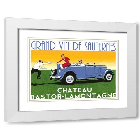 Cabriolet White Modern Wood Framed Art Print with Double Matting by Got, Jean-Pierre