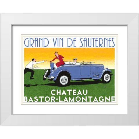 Cabriolet White Modern Wood Framed Art Print with Double Matting by Got, Jean-Pierre