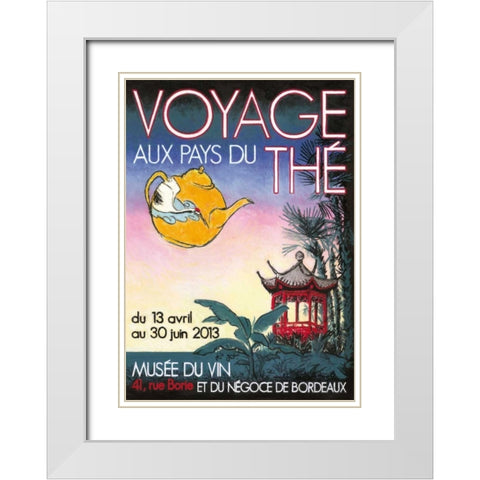 Voyage aux pays des thes White Modern Wood Framed Art Print with Double Matting by Got, Jean-Pierre