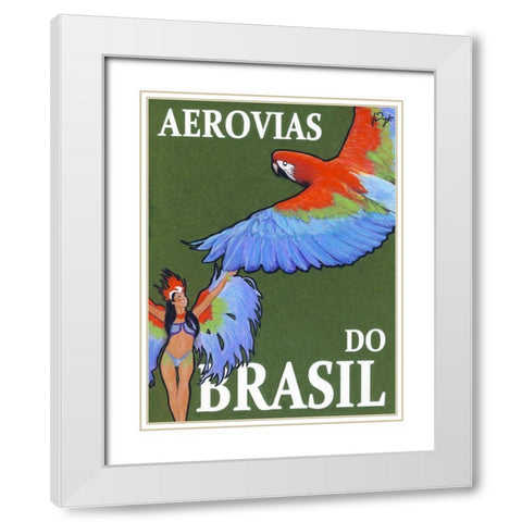 Aerovias do Brasil White Modern Wood Framed Art Print with Double Matting by Got, Jean Pierre