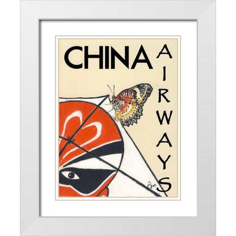 China Airways White Modern Wood Framed Art Print with Double Matting by Got, Jean Pierre