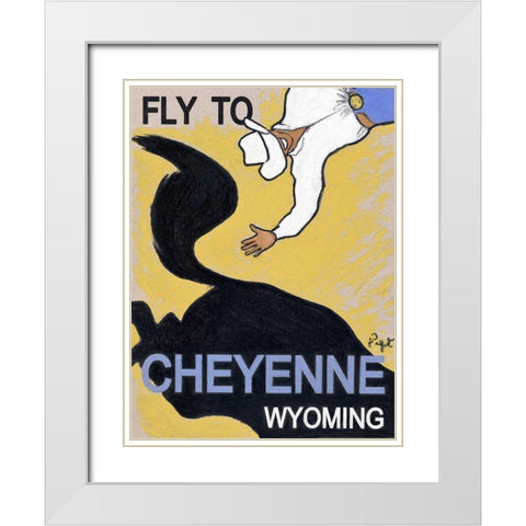 Fly to Cheyenne Wyoming White Modern Wood Framed Art Print with Double Matting by Got, Jean Pierre
