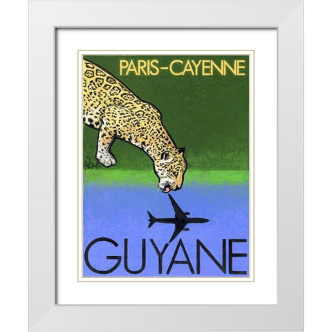 Paris-Cayenne Guyane White Modern Wood Framed Art Print with Double Matting by Got, Jean Pierre
