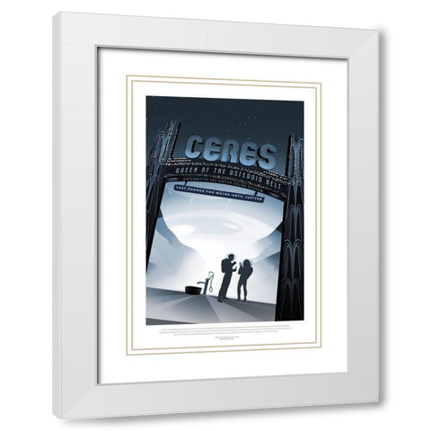 Ceres- Queen Of The Asteroid B White Modern Wood Framed Art Print with Double Matting by JPL
