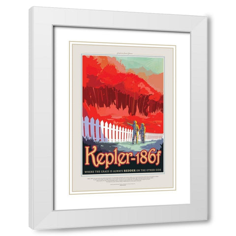 Kepler White Modern Wood Framed Art Print with Double Matting by JPL