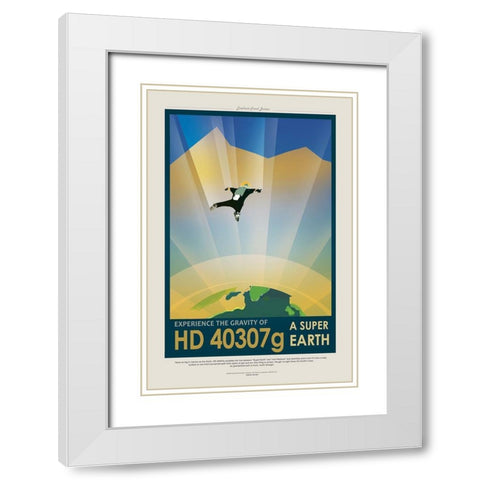 Super Earth White Modern Wood Framed Art Print with Double Matting by JPL