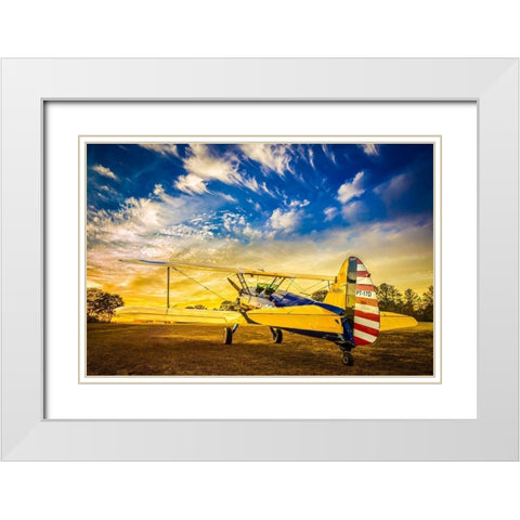 Stearman White Modern Wood Framed Art Print with Double Matting by Slemp, John