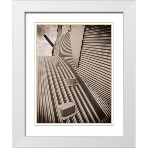 Airplane View White Modern Wood Framed Art Print with Double Matting by Slemp, John